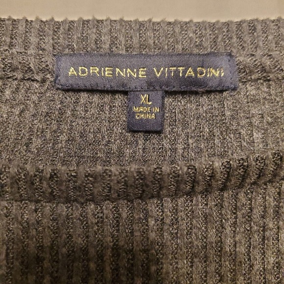 Adrienne Vittadini Womens Sweater XL Charcoal w/Black Sleeves Unique Minimalist - Picture 4 of 4